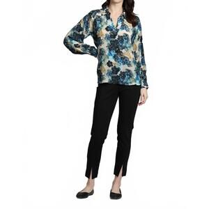 NEW APNY pull-on ponte pants with split hem in black